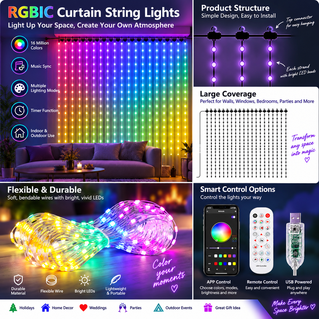 SpookLume™ DIY LED Curtain Display